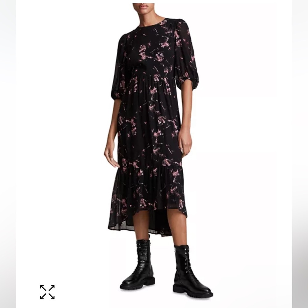 ALLSAINTS Sadie Vimur Midi Dress